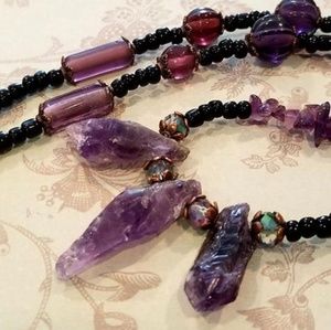 Raw Amethyst Shard Necklace 🦊